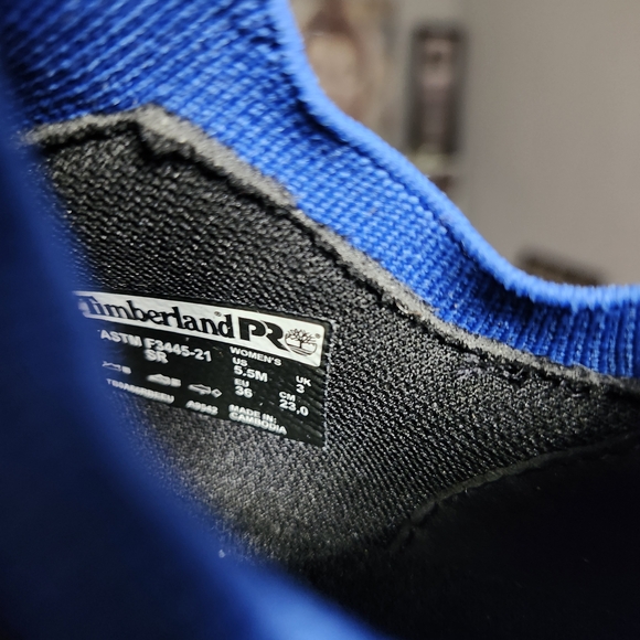 Timberland Kids Black and Blue Sneakers with Pink Accents - Picture 2 of 8